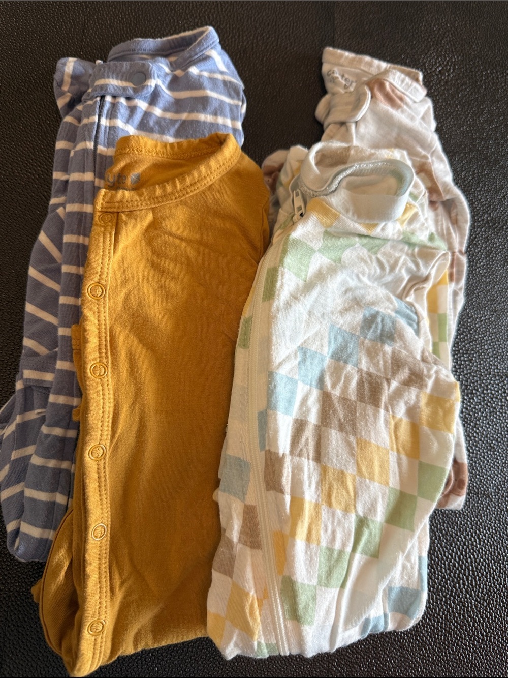 Kyte BABY and other brands bundle , Blue Stripe & Pastel Check Baby pajamas 6-9M
